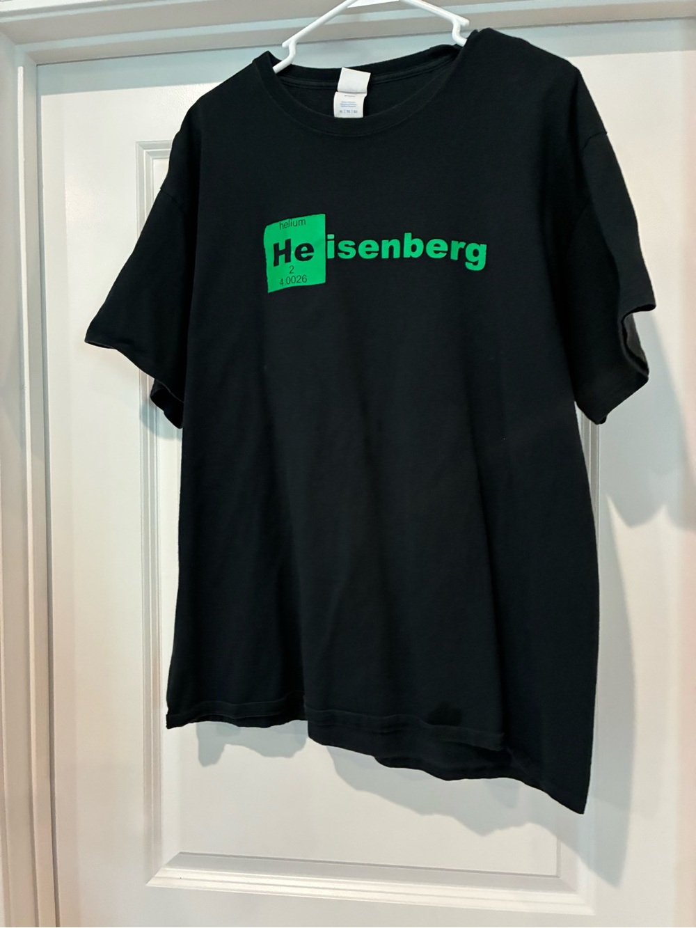 Port and Company Black Tee with Green Heisenberg Graphic